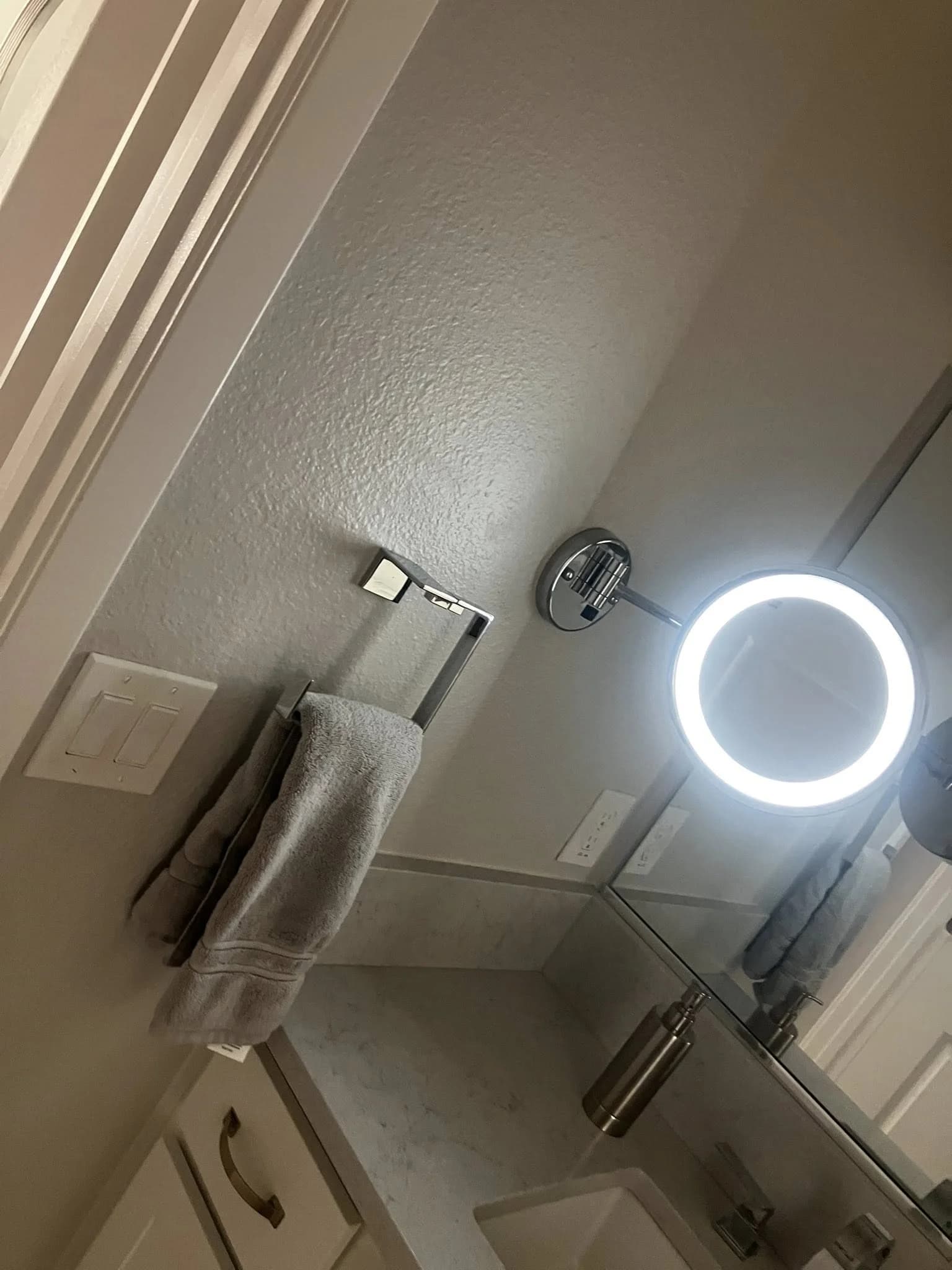 Bathroom vanity mirror install complete