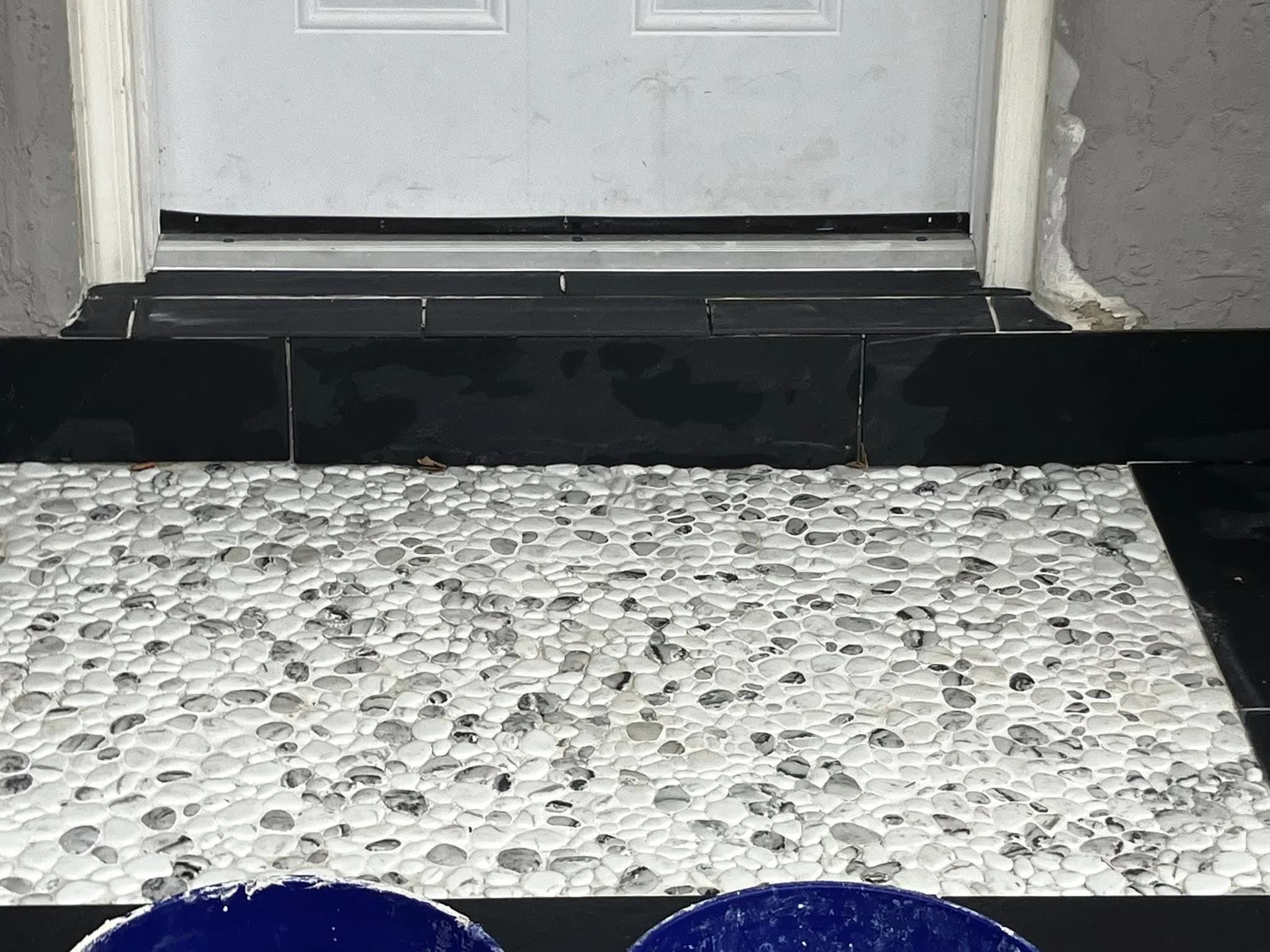 Front door tile entry work