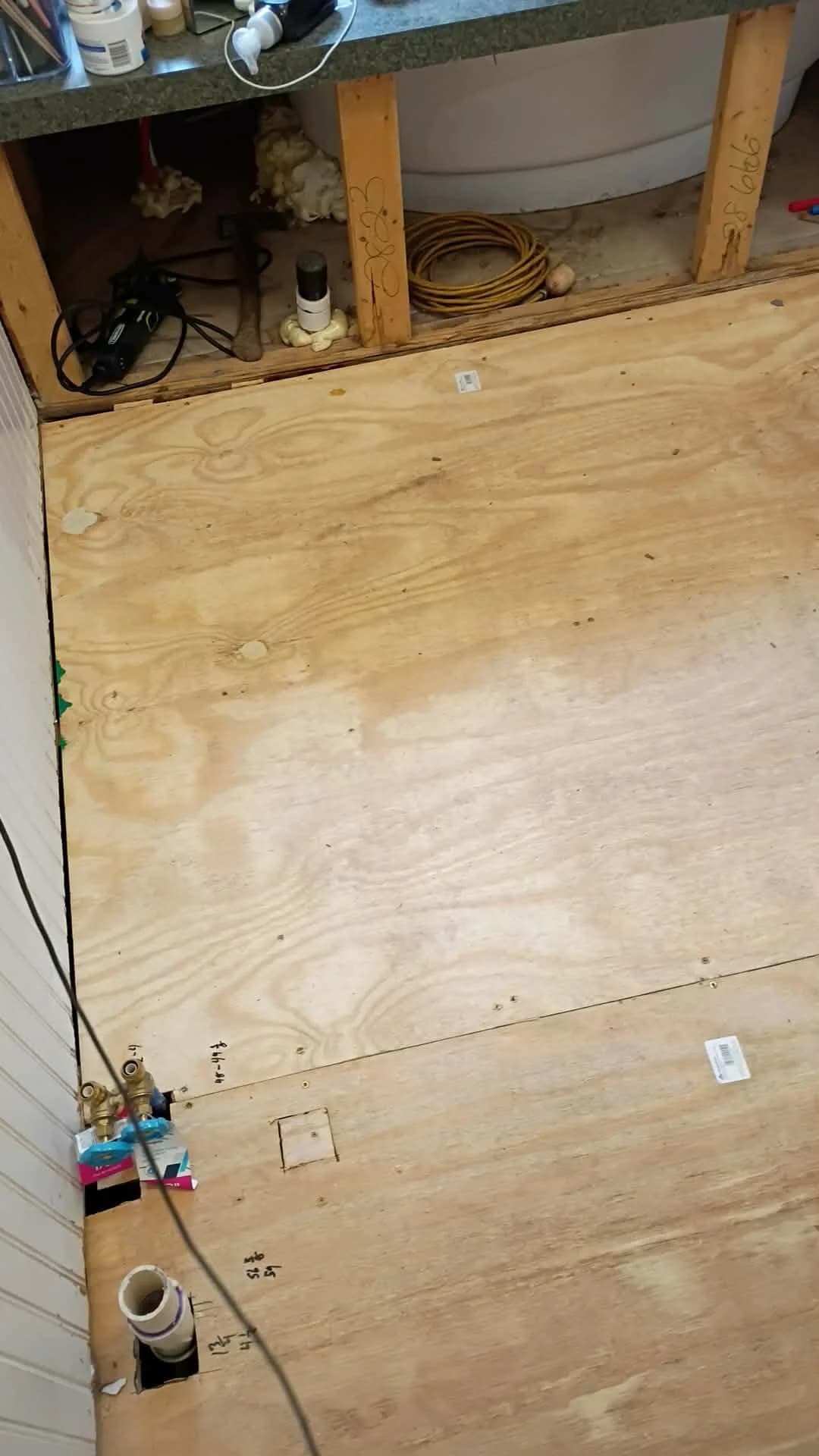 Basement subfloor work