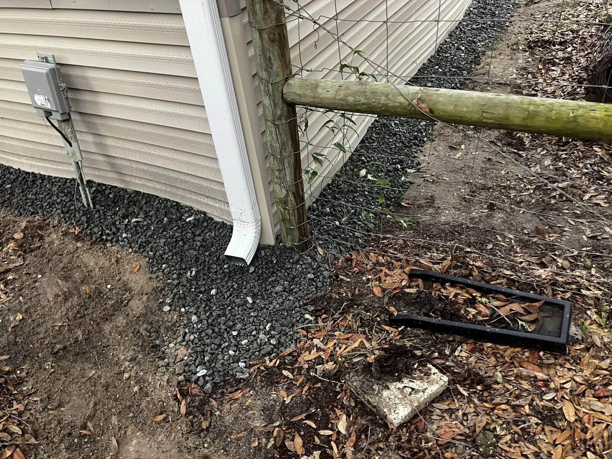 Drainage gravel bed install