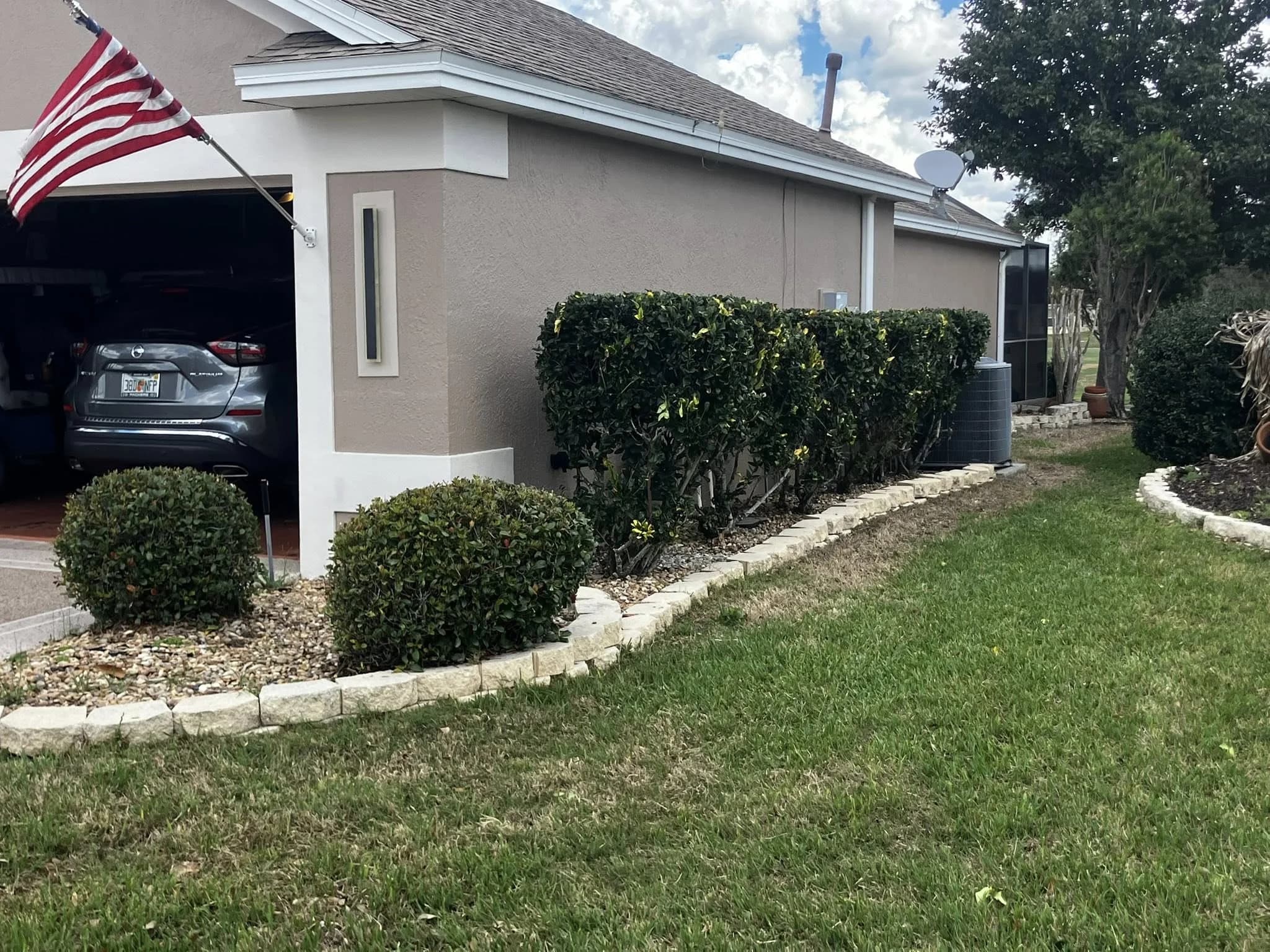 Hedges trimmed clean