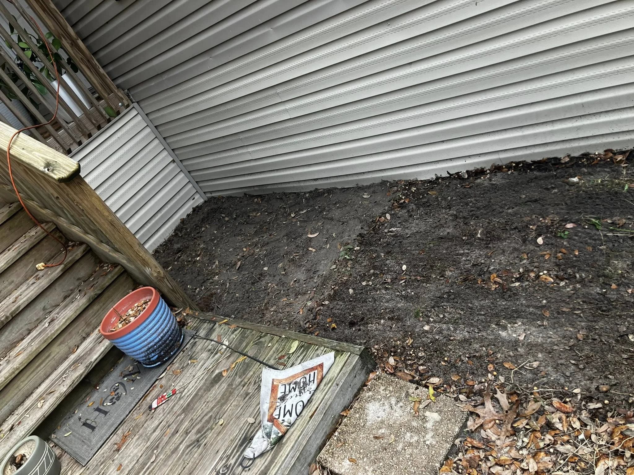 Stone garden bed installation