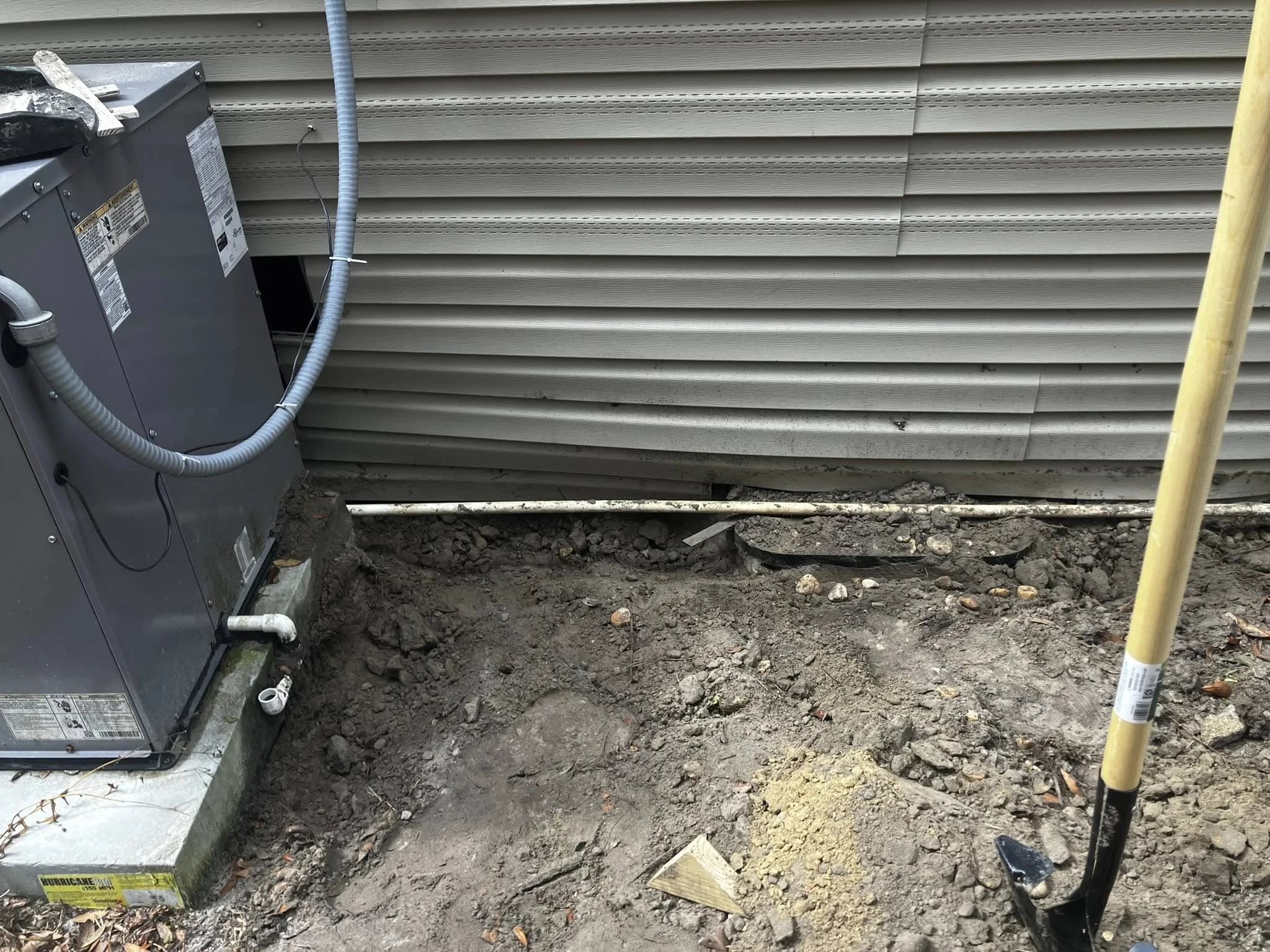 Stone installation in yard