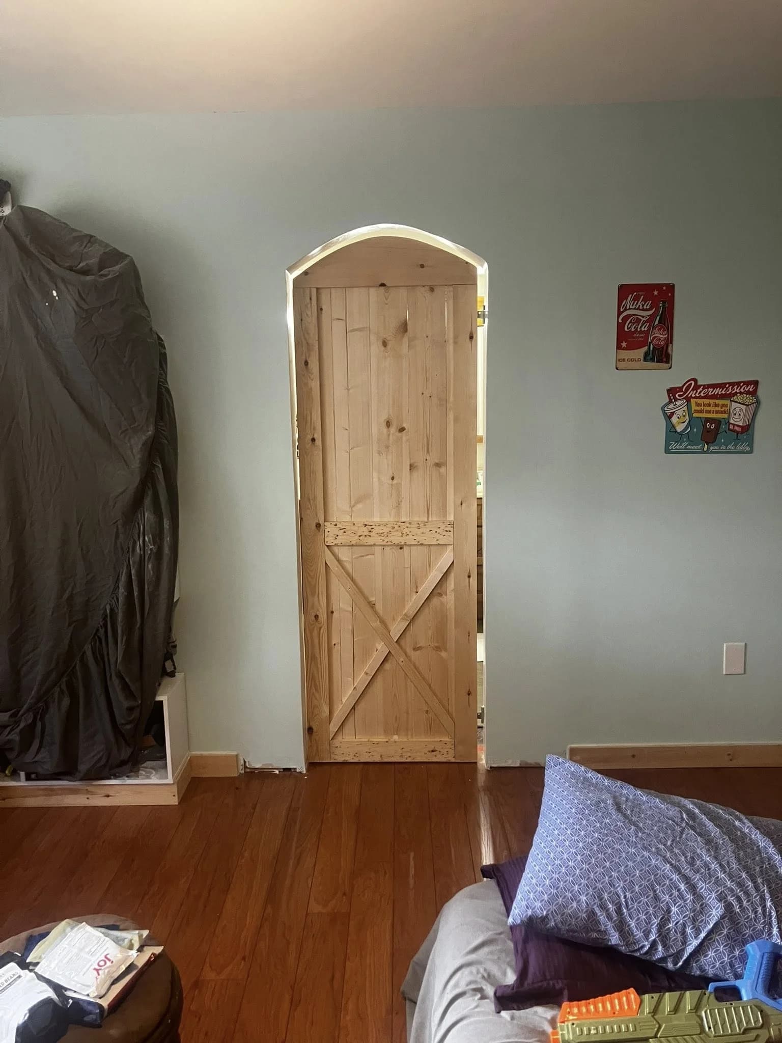 Sliding barn door installation