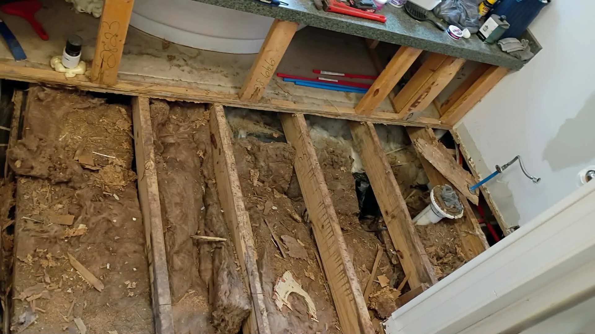 Damaged floor joists