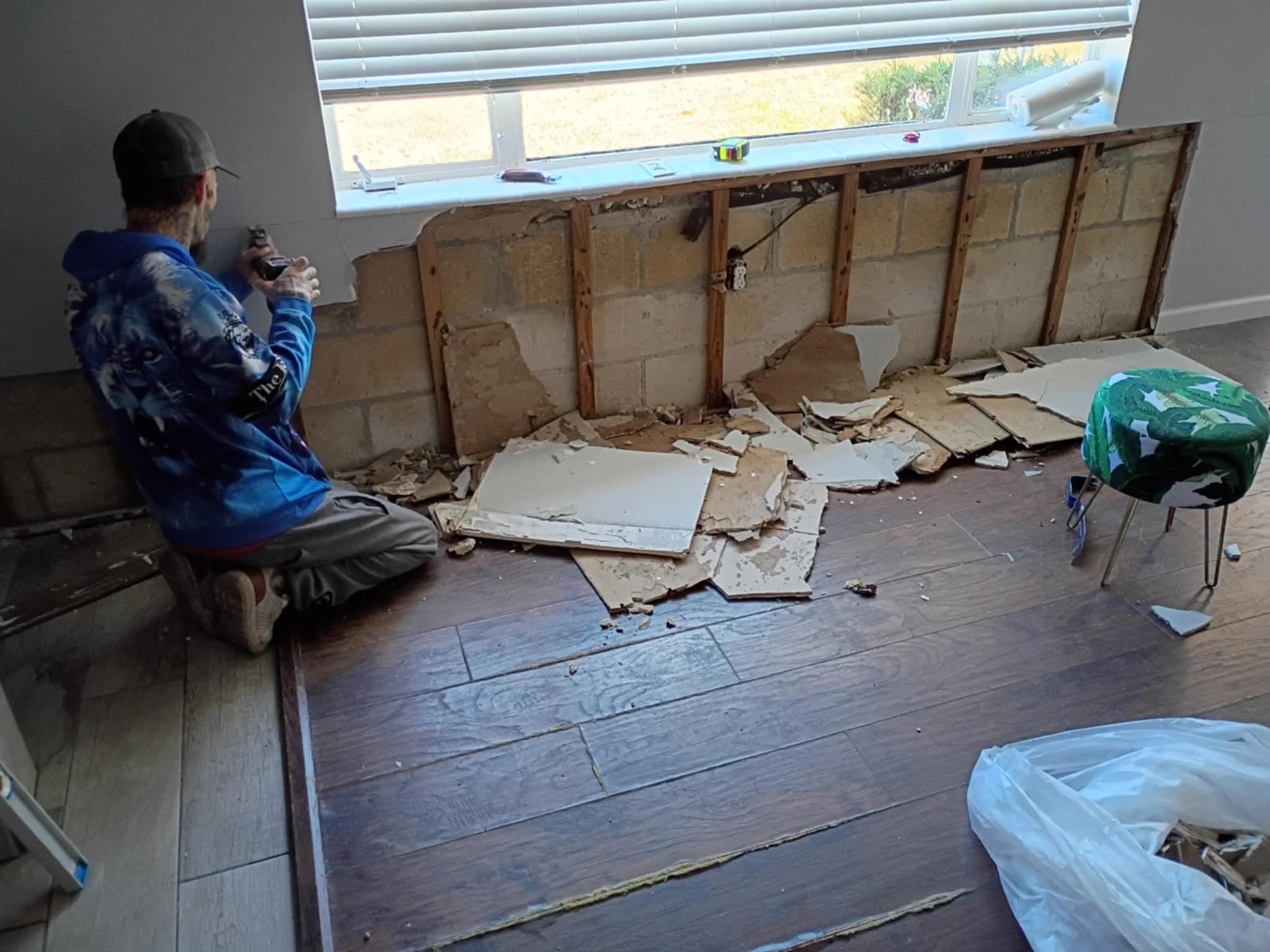 Wall demo — Jeff at work